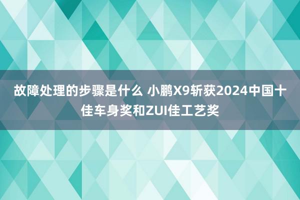 故障处理的步骤是什么 小鹏X9斩获2024中国十佳车身奖和ZUI佳工艺奖