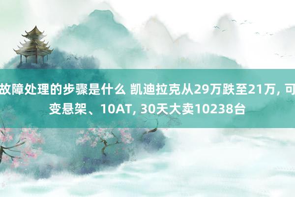 故障处理的步骤是什么 凯迪拉克从29万跌至21万, 可变悬架、10AT, 30天大卖10238台