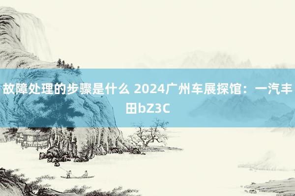 故障处理的步骤是什么 2024广州车展探馆：一汽丰田bZ3C