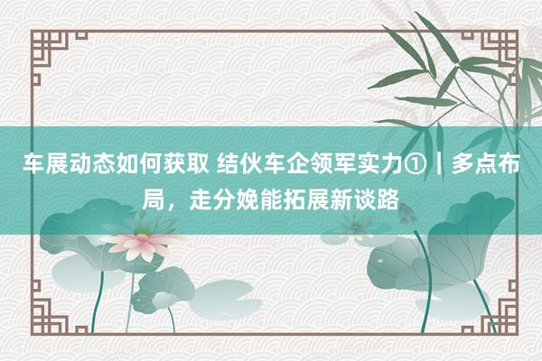 车展动态如何获取 结伙车企领军实力①｜多点布局，走分娩能拓展新谈路