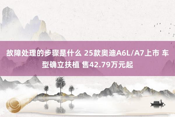 故障处理的步骤是什么 25款奥迪A6L/A7上市 车型确立扶植 售42.79万元起