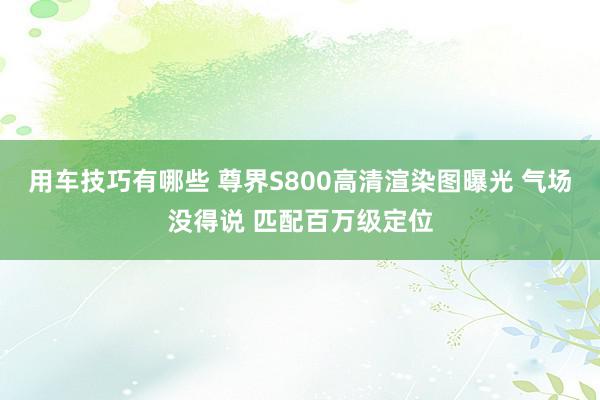 用车技巧有哪些 尊界S800高清渲染图曝光 气场没得说 匹配百万级定位