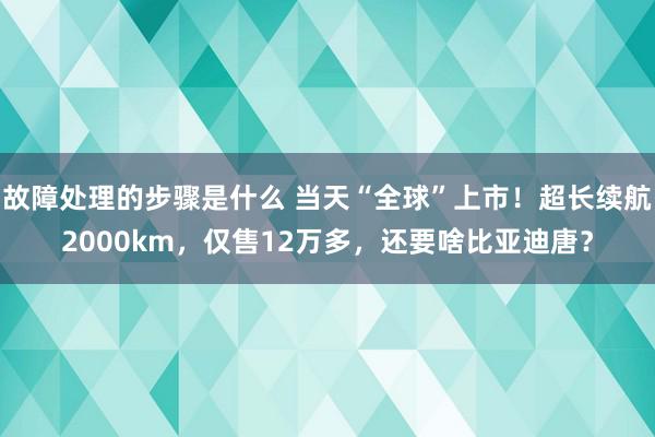 故障处理的步骤是什么 当天“全球”上市！超长续航2000km，仅售12万多，还要啥比亚迪唐？