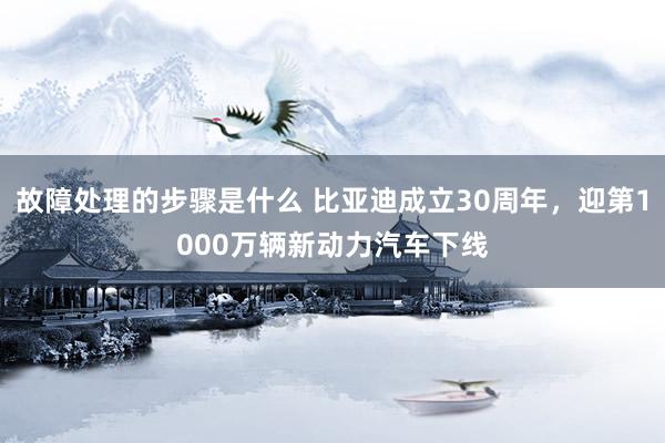 故障处理的步骤是什么 比亚迪成立30周年，迎第1000万辆新动力汽车下线