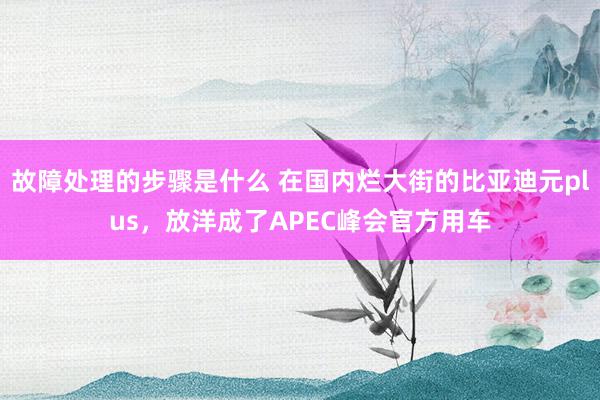 故障处理的步骤是什么 在国内烂大街的比亚迪元plus，放洋成了APEC峰会官方用车