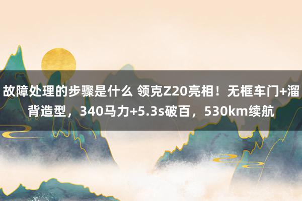 故障处理的步骤是什么 领克Z20亮相！无框车门+溜背造型，340马力+5.3s破百，530km续航