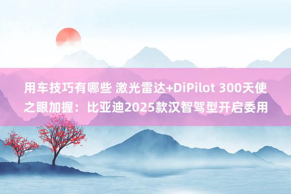 用车技巧有哪些 激光雷达+DiPilot 300天使之眼加握：比亚迪2025款汉智驾型开启委用