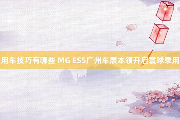 用车技巧有哪些 MG ES5广州车展本领开启寰球录用