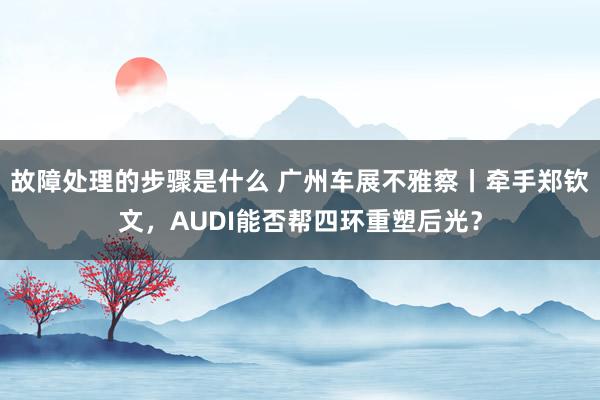 故障处理的步骤是什么 广州车展不雅察丨牵手郑钦文，AUDI能否帮四环重塑后光？