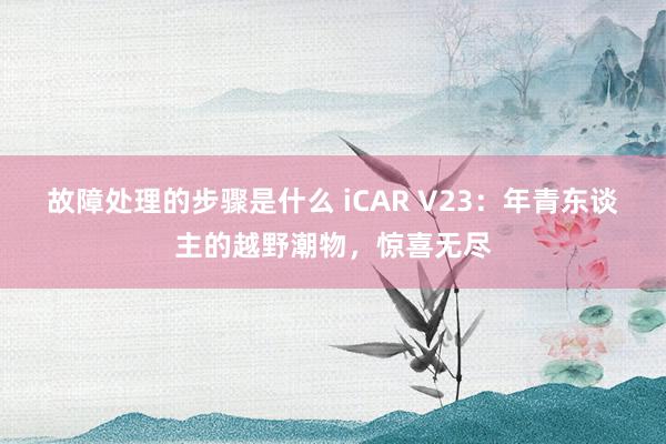 故障处理的步骤是什么 iCAR V23：年青东谈主的越野潮物，惊喜无尽