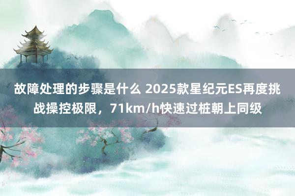 故障处理的步骤是什么 2025款星纪元ES再度挑战操控极限，71km/h快速过桩朝上同级