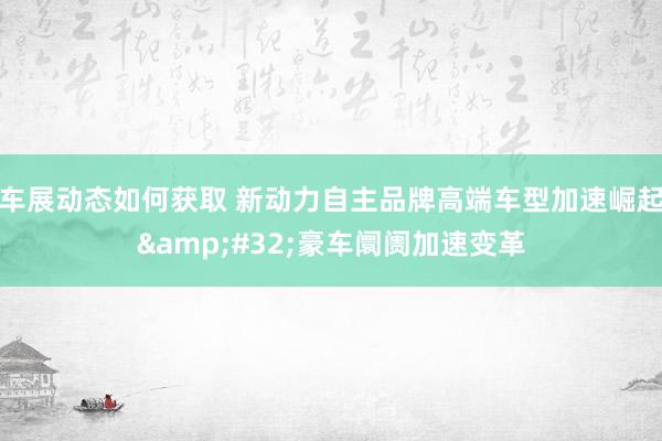 车展动态如何获取 新动力自主品牌高端车型加速崛起&#32;豪车阛阓加速变革