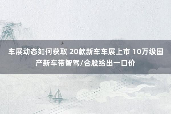 车展动态如何获取 20款新车车展上市 10万级国产新车带智驾/合股给出一口价