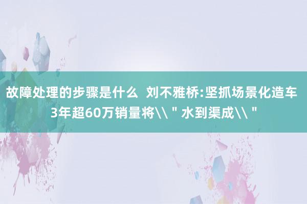 故障处理的步骤是什么  刘不雅桥:坚抓场景化造车 3年超60万销量将\＂水到渠成\＂