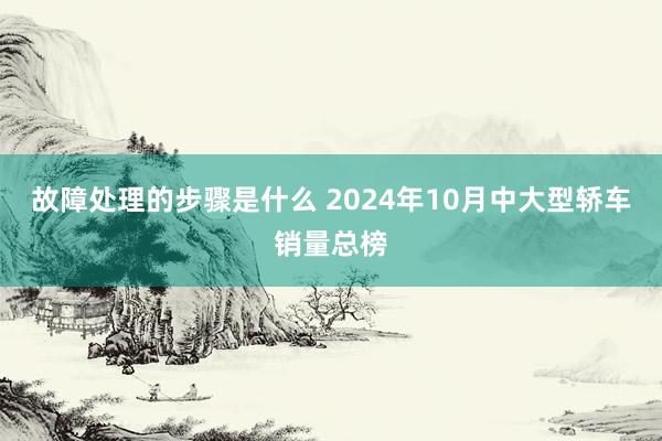 故障处理的步骤是什么 2024年10月中大型轿车销量总榜