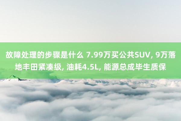 故障处理的步骤是什么 7.99万买公共SUV, 9万落地丰田紧凑级, 油耗4.5L, 能源总成毕生质保