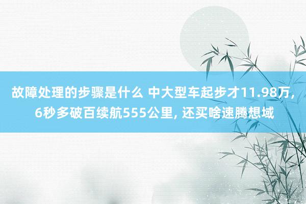 故障处理的步骤是什么 中大型车起步才11.98万, 6秒多破百续航555公里, 还买啥速腾想域