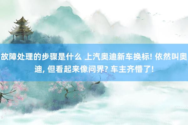 故障处理的步骤是什么 上汽奥迪新车换标! 依然叫奥迪, 但看起来像问界? 车主齐懵了!