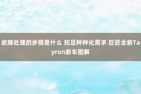 故障处理的步骤是什么 知足种种化需求 巨匠全新Tayron新车图解