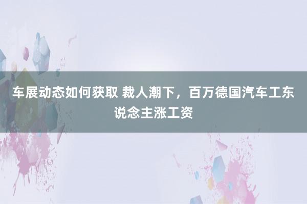 车展动态如何获取 裁人潮下，百万德国汽车工东说念主涨工资