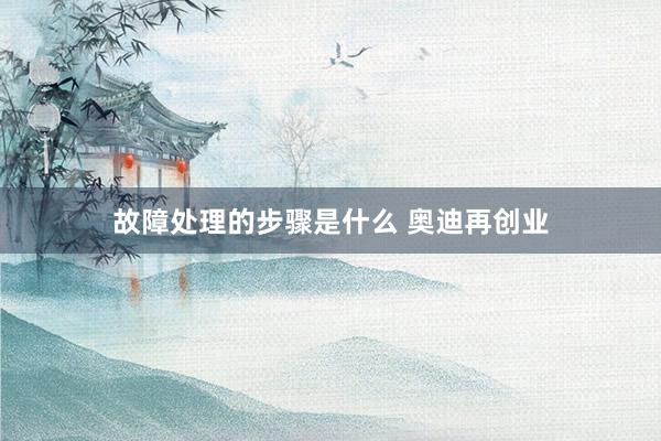 故障处理的步骤是什么 奥迪再创业