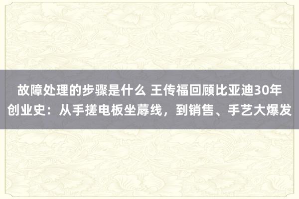 故障处理的步骤是什么 王传福回顾比亚迪30年创业史：从手搓电板坐蓐线，到销售、手艺大爆发