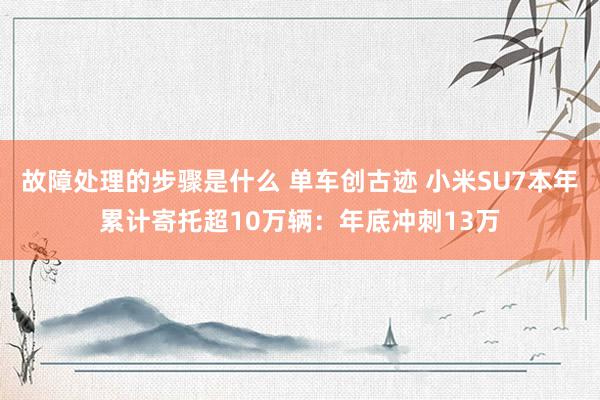 故障处理的步骤是什么 单车创古迹 小米SU7本年累计寄托超10万辆：年底冲刺13万