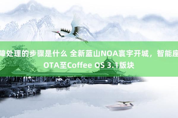 故障处理的步骤是什么 全新蓝山NOA寰宇开城，智能座舱OTA至Coffee OS 3.1版块