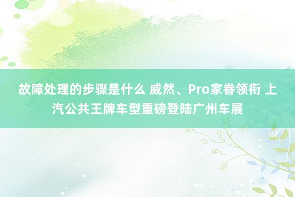 故障处理的步骤是什么 威然、Pro家眷领衔 上汽公共王牌车型重磅登陆广州车展