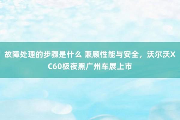 故障处理的步骤是什么 兼顾性能与安全，沃尔沃XC60极夜黑广州车展上市