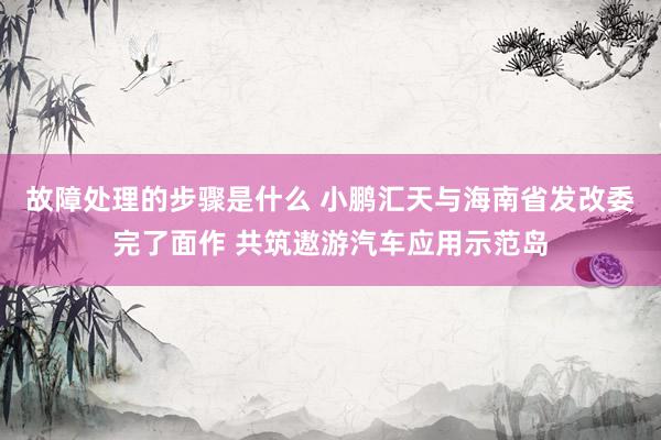 故障处理的步骤是什么 小鹏汇天与海南省发改委完了面作 共筑遨游汽车应用示范岛